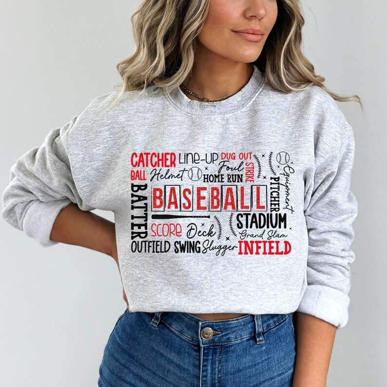 Baseball subway red and black 25974 DTF transfer