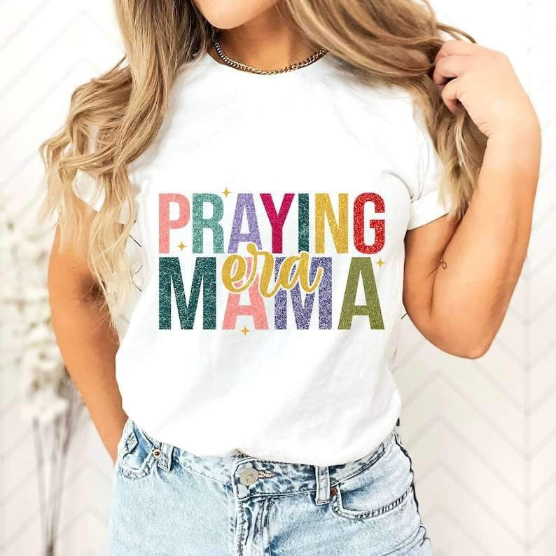 Praying mama era colorful glitter 26013 DTF transfer