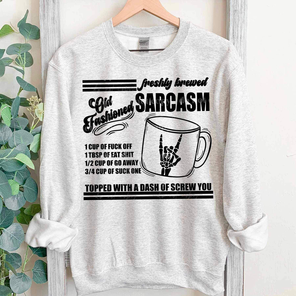Freshly brewed sarcasm BLACK with recipe 16031 DTF Transfer
