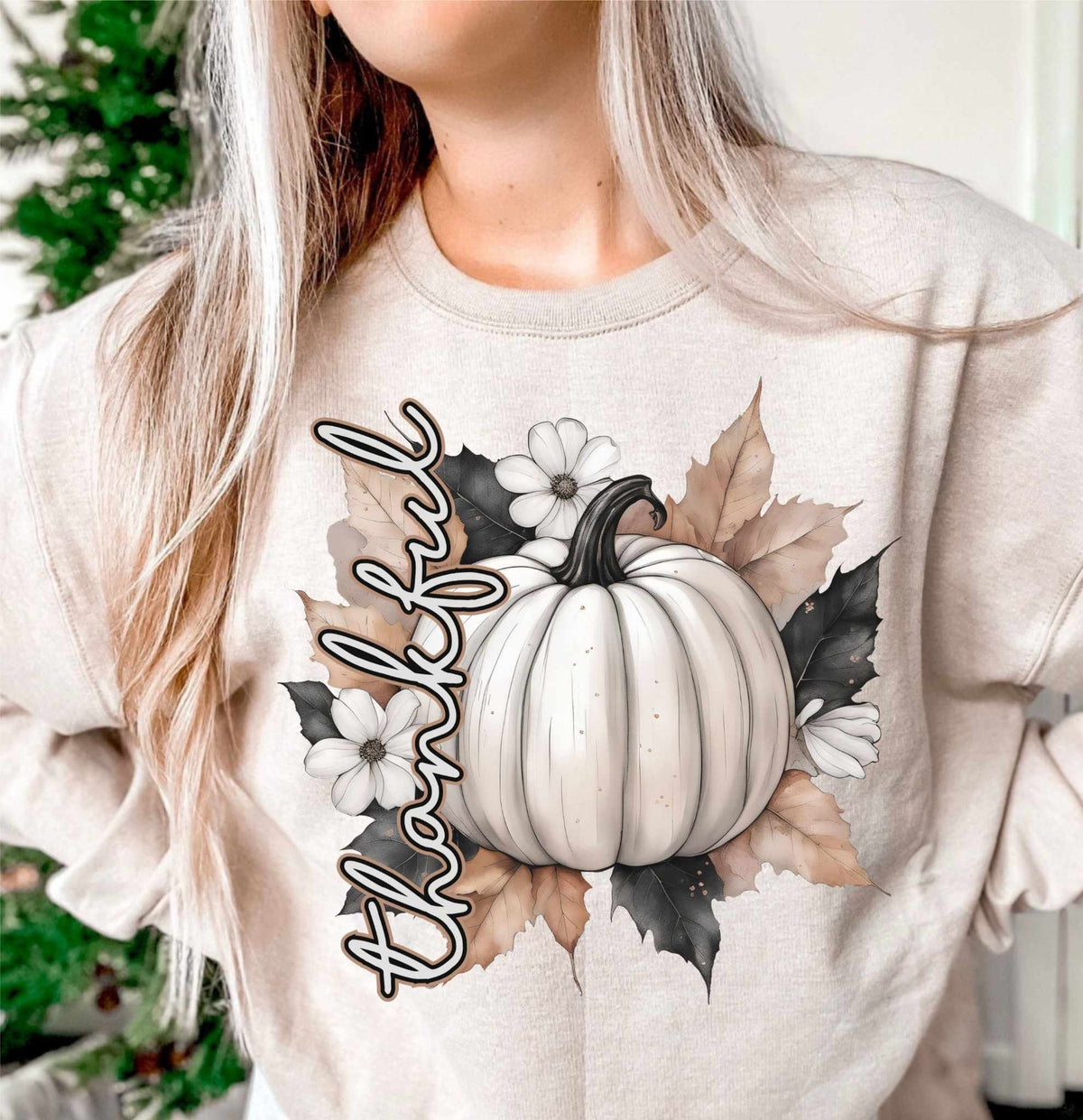 Thankfull white pumpkin (WSB) 36009 DTF transfer