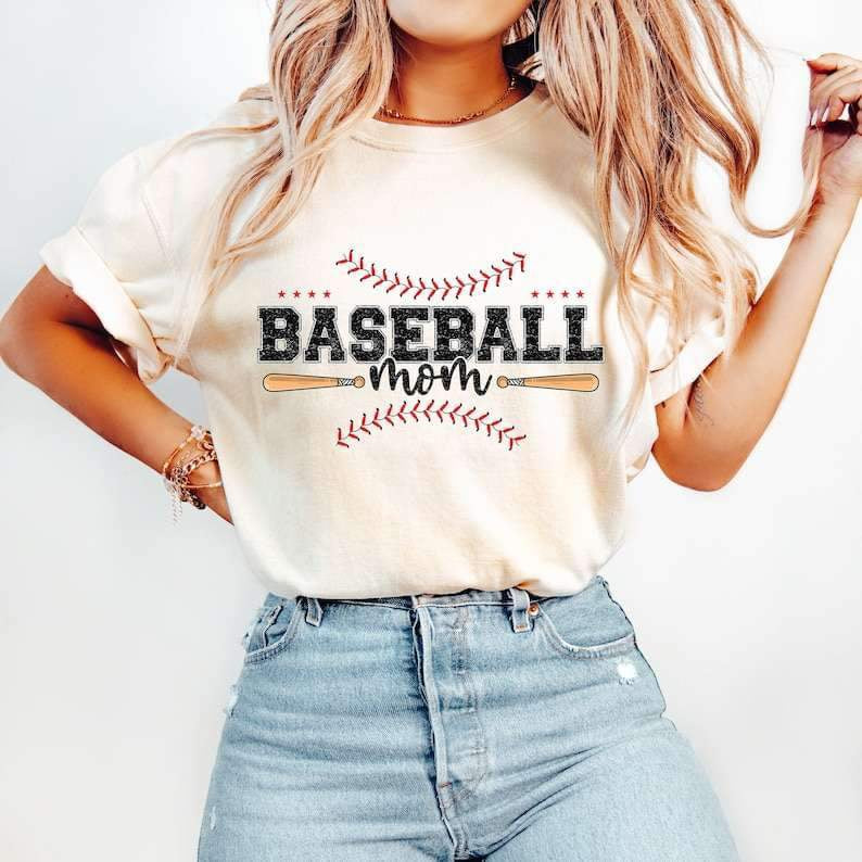 Baseball mom baseball stripes 25970 DTF transfer