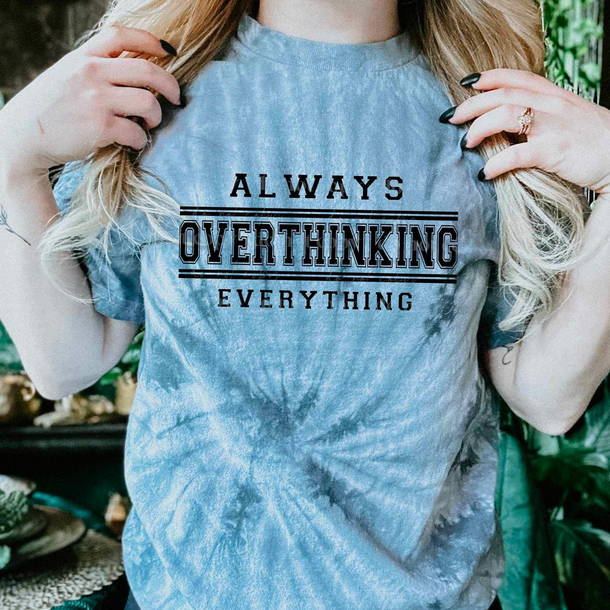 Always overthinking BLACK 16020 DTF Transfer