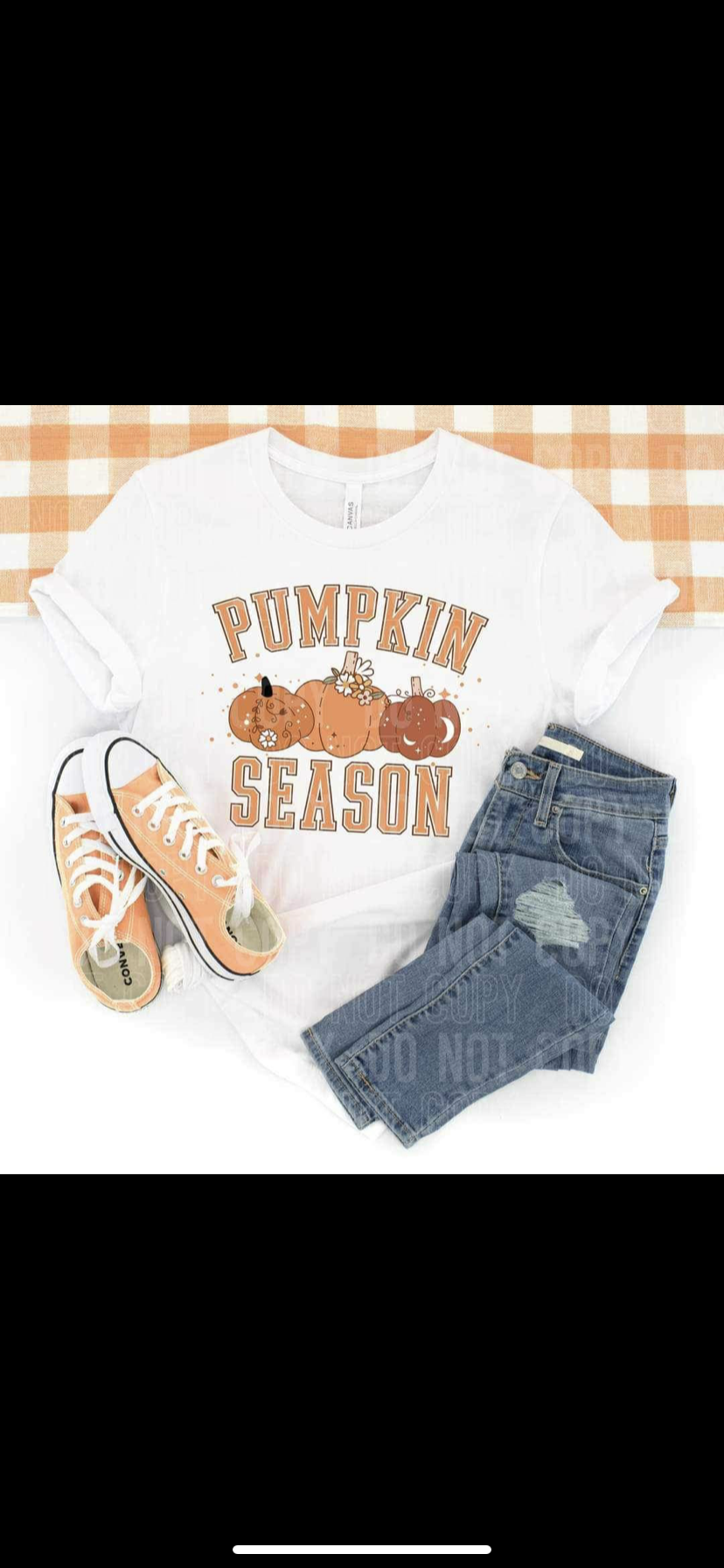 Pumpkin season (orange font with pumpkins) 16008 DTF Transfer