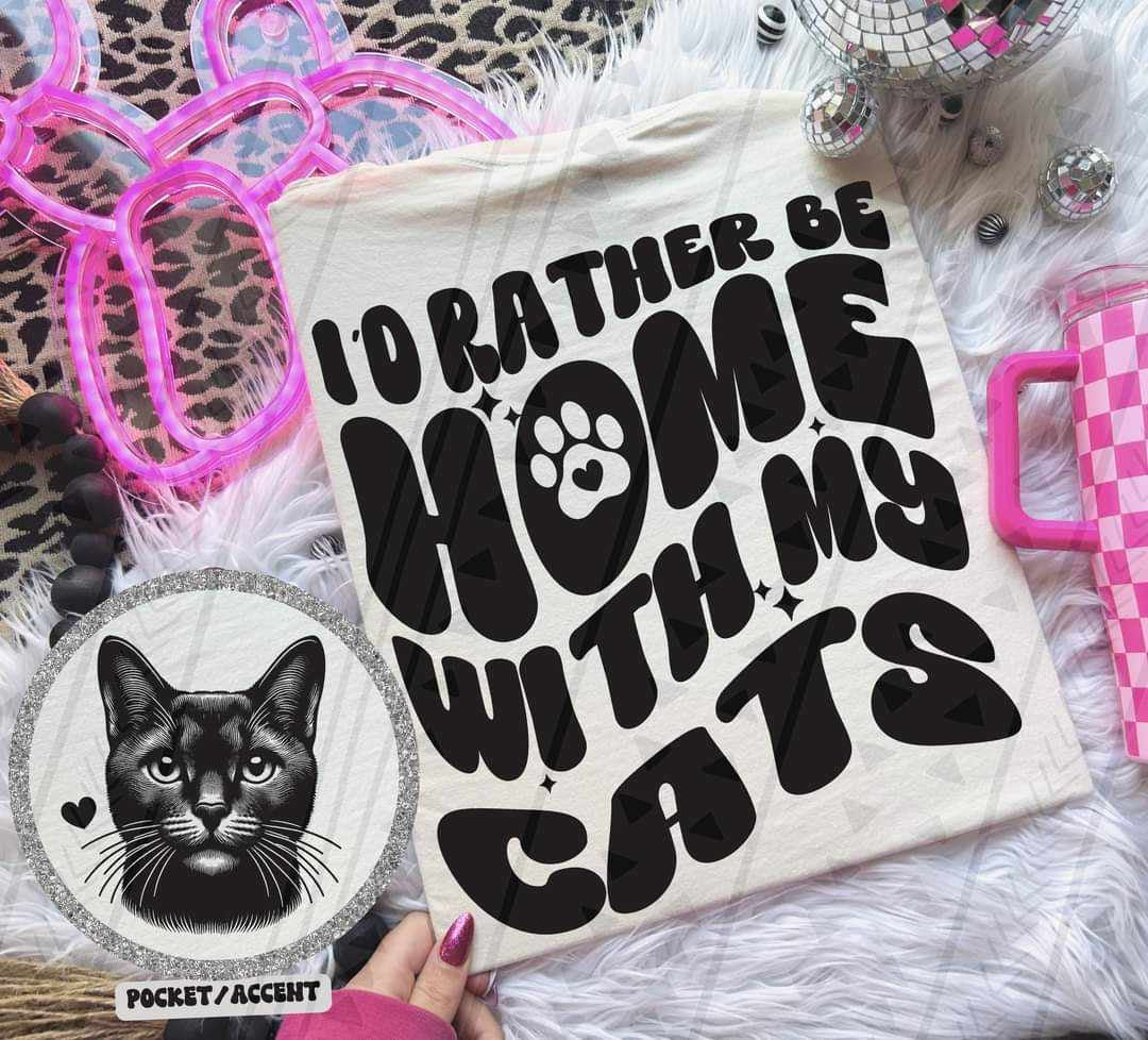 I’d rather be home with my cats BACK 36068 DTF transfer
