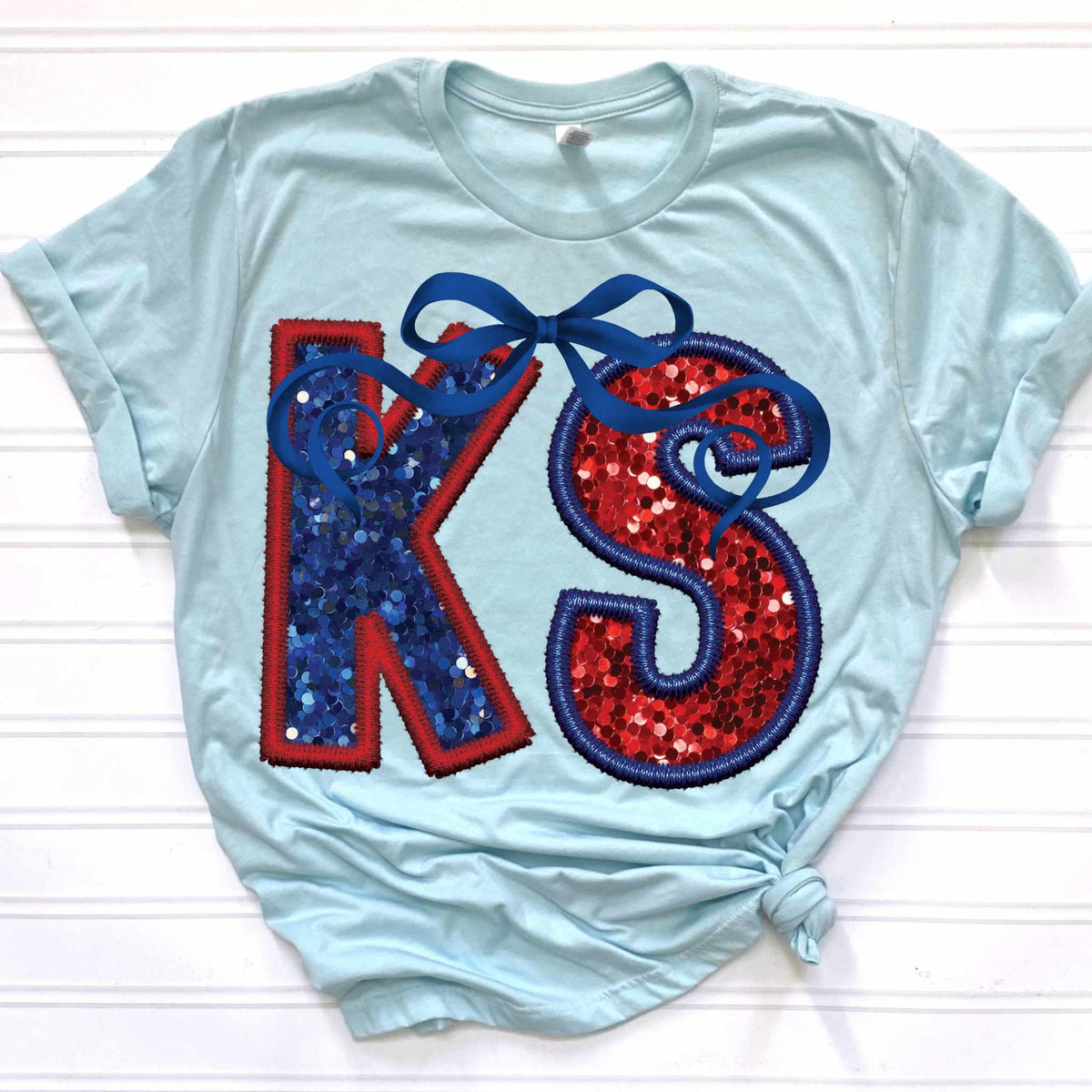 KS blue and red with bow 36133 DTF transfer
