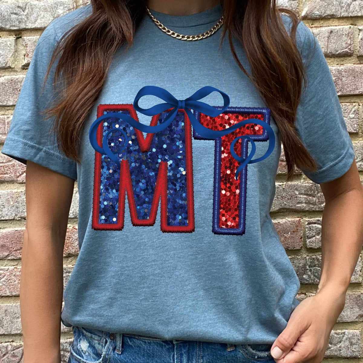 MT blue and red with bow 36121 DTF transfer