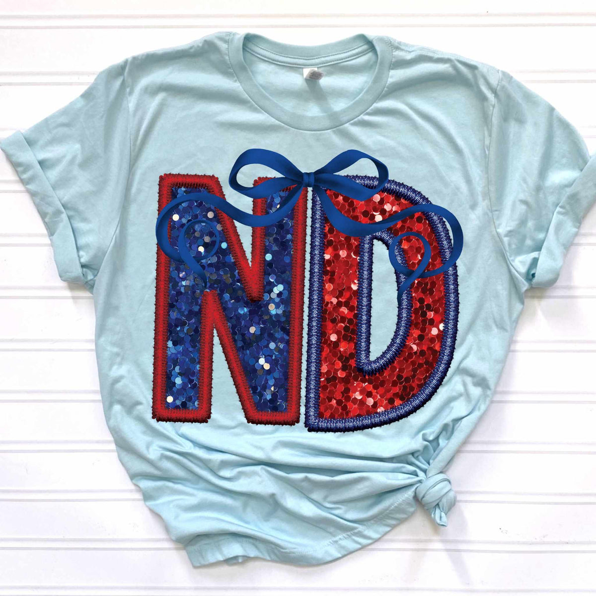 ND blue and red with bow 36119 DTF transfer