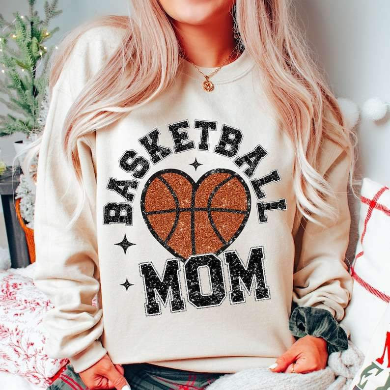 Basketball mom basketball heart 25955 DTF transfer