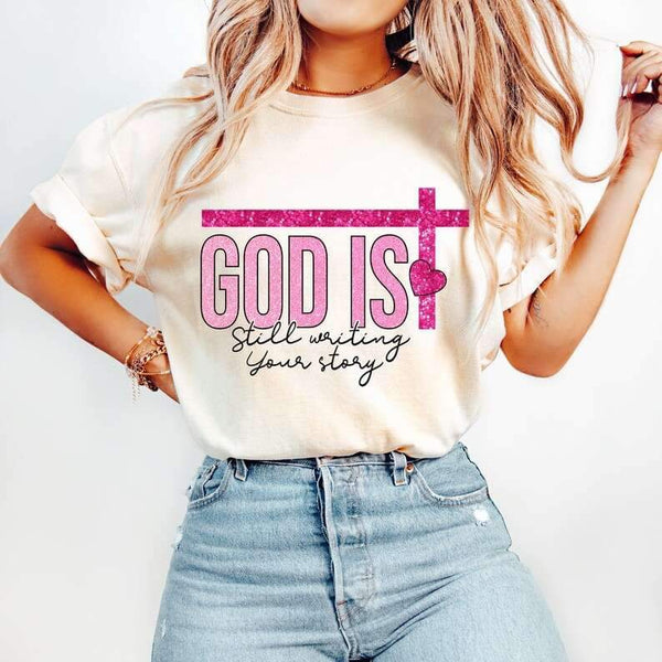 God is still writing your story dark and light pink 25991 DTF transfer
