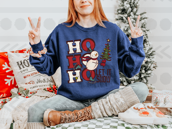 Ho Ho Ho let it snow (snowman and tree) 14135 DTF transfer