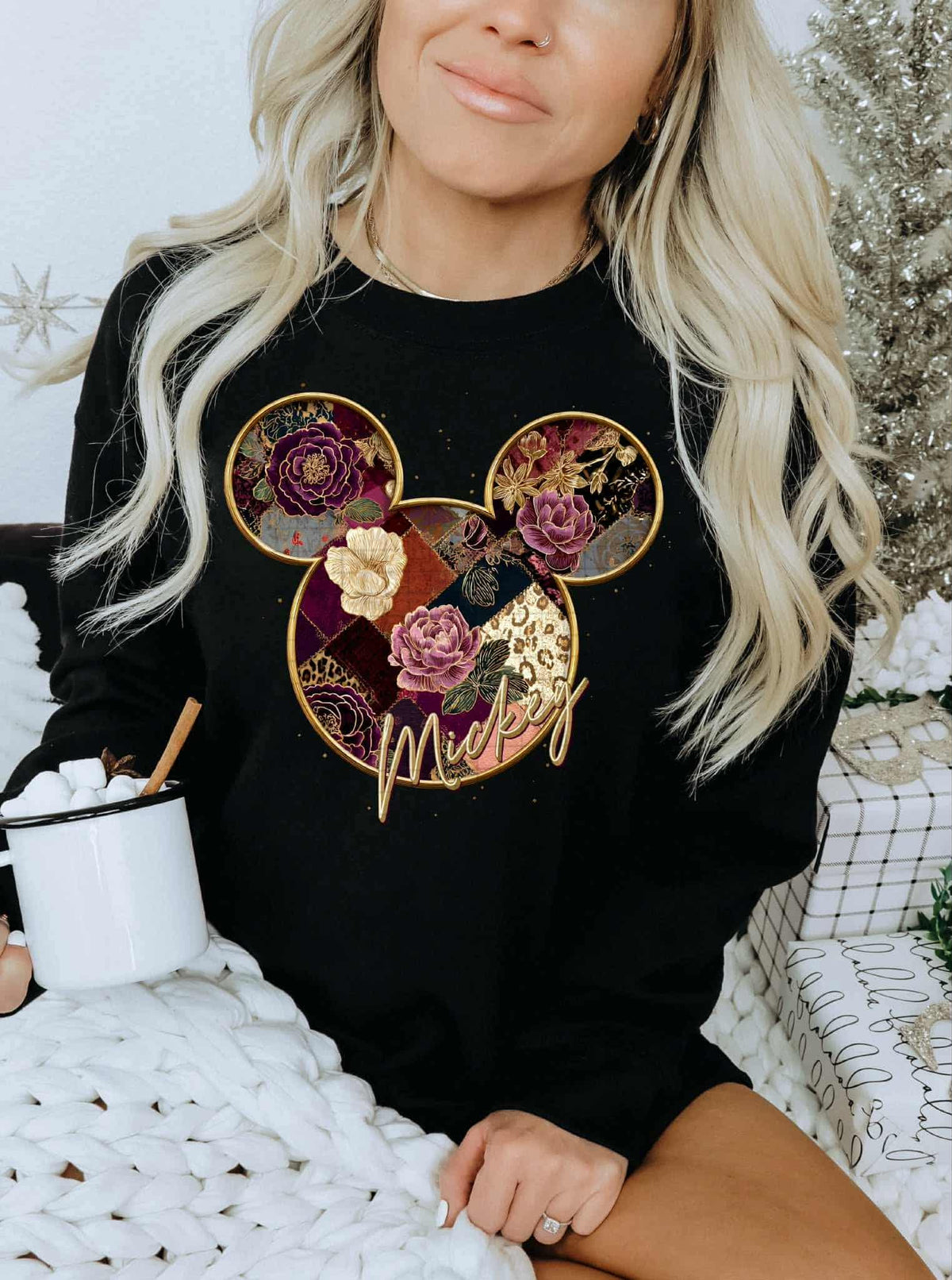Gold Floral Mouse (PH) DTF transfer
