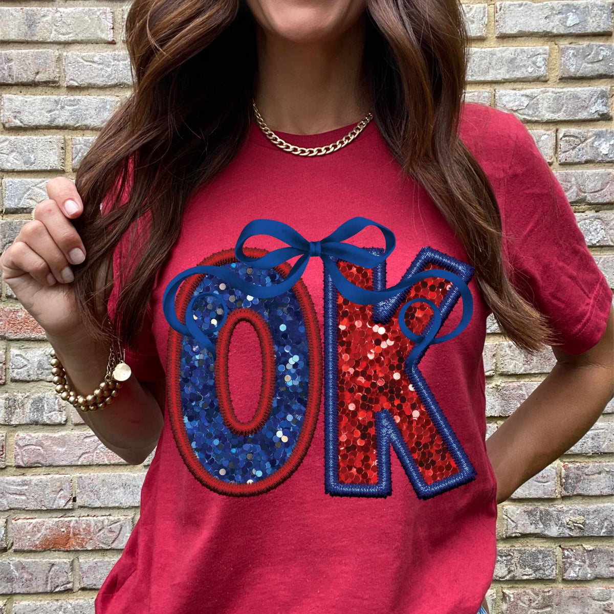 OK blue and red with bow 36108 DTF transfer