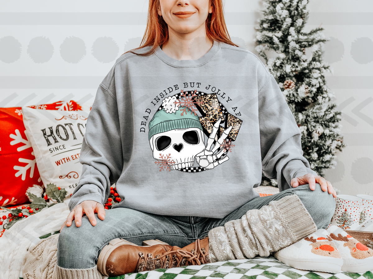 Dead inside but holly at leopard lightning bolt 14150 DTF transfer