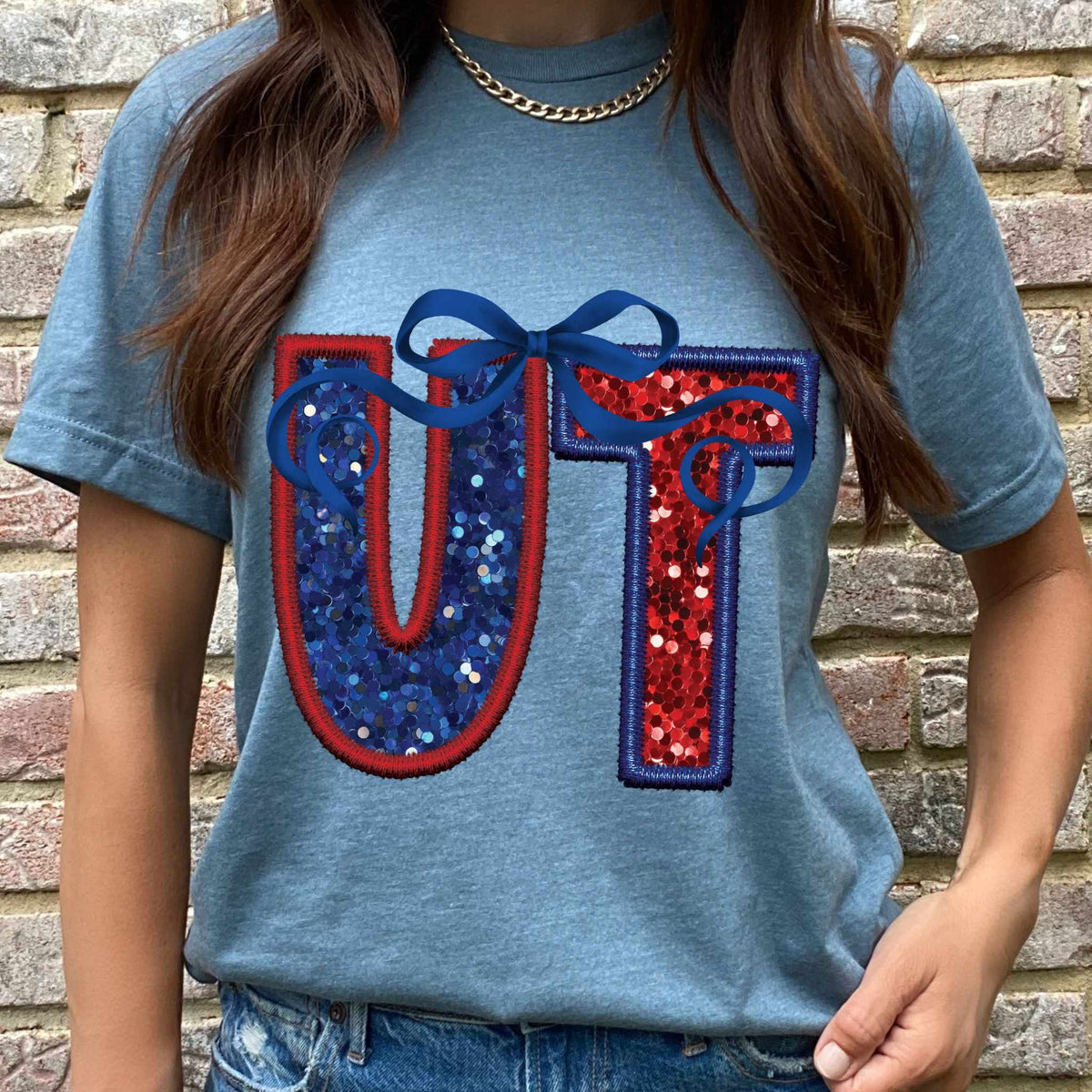 UT blue and red with bow 36104 DTF transfer