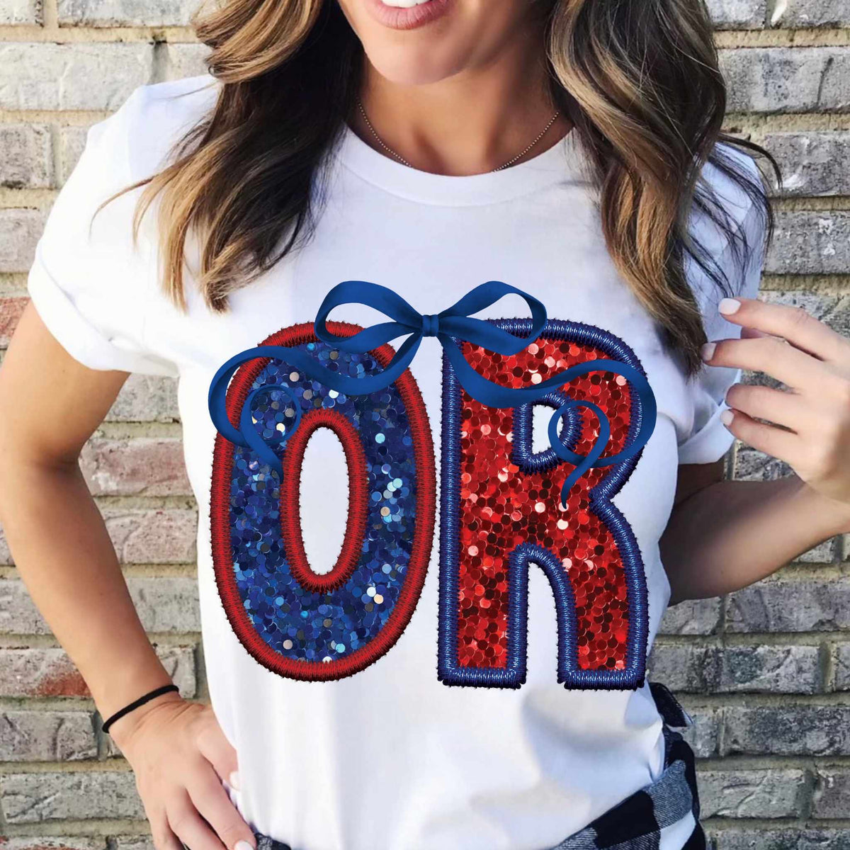 OR blue and red with bow 36103 DTF transfer