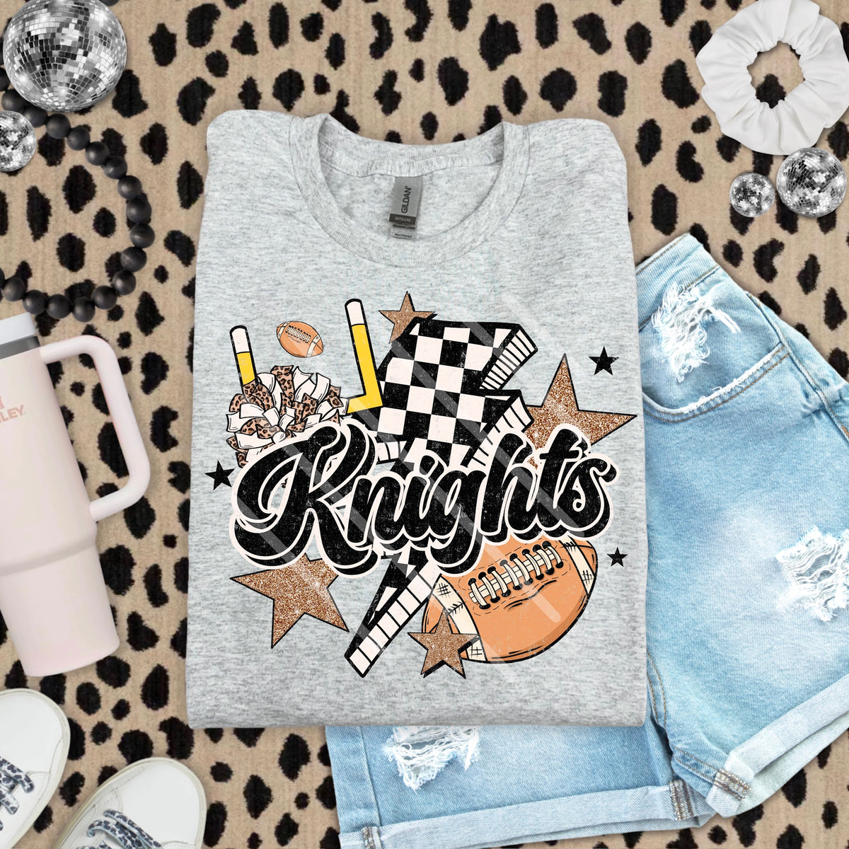 Knights Football Mascot Checker Lightning Scarlow 110200 DTF transfer