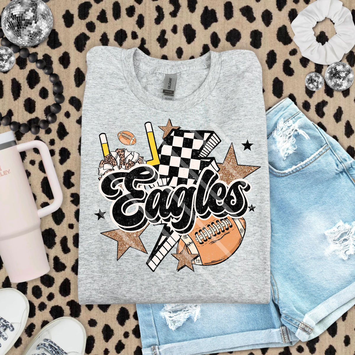 Eagles Football Mascot Checker Lightning Scarlow 110199 DTF transfer