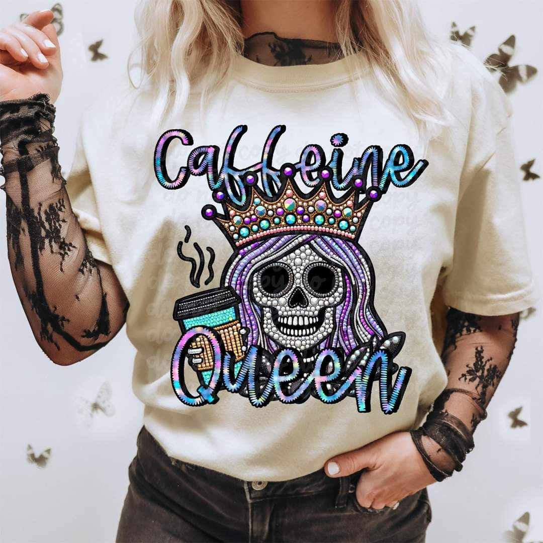 Caffeine Queen (faux bedazzled) 30683 DTF transfers