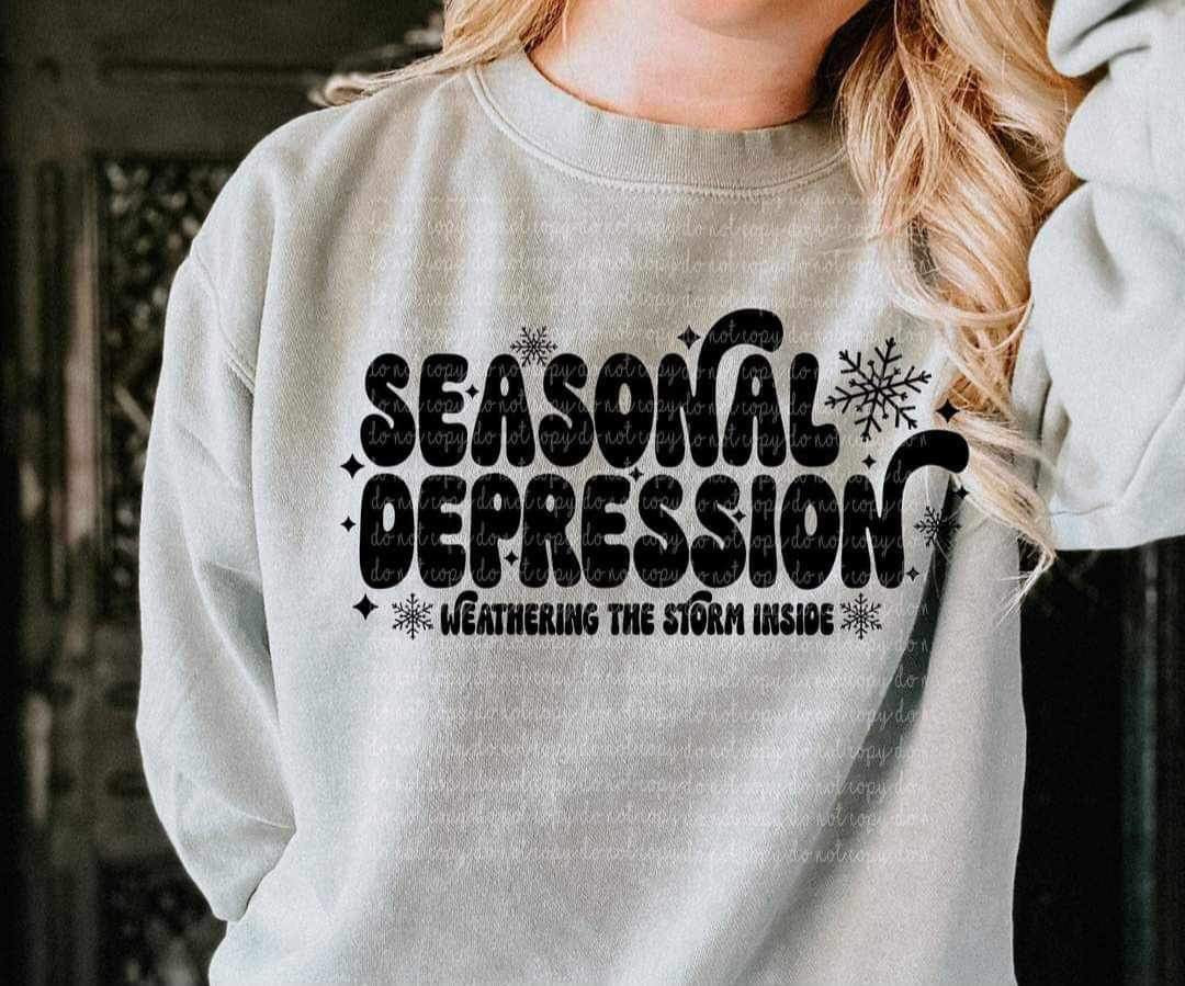 Seasonal depression weathering the storm inside BLACK (CMLD) 16142 DTF Transfer