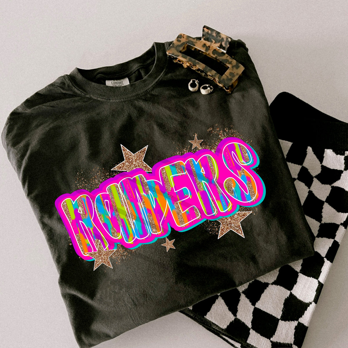 Raiders Rainbow Mascot glitter gold stars scarlow 110398 DTF transfer