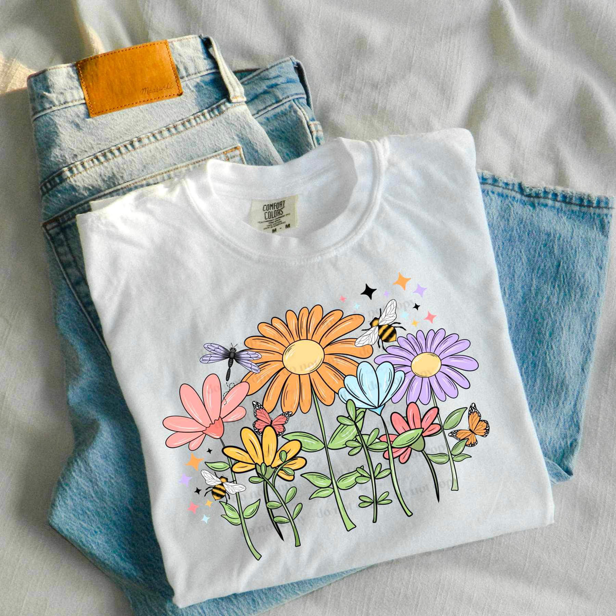 Spring flowers and bees (CSC) 26055 DTF transfer