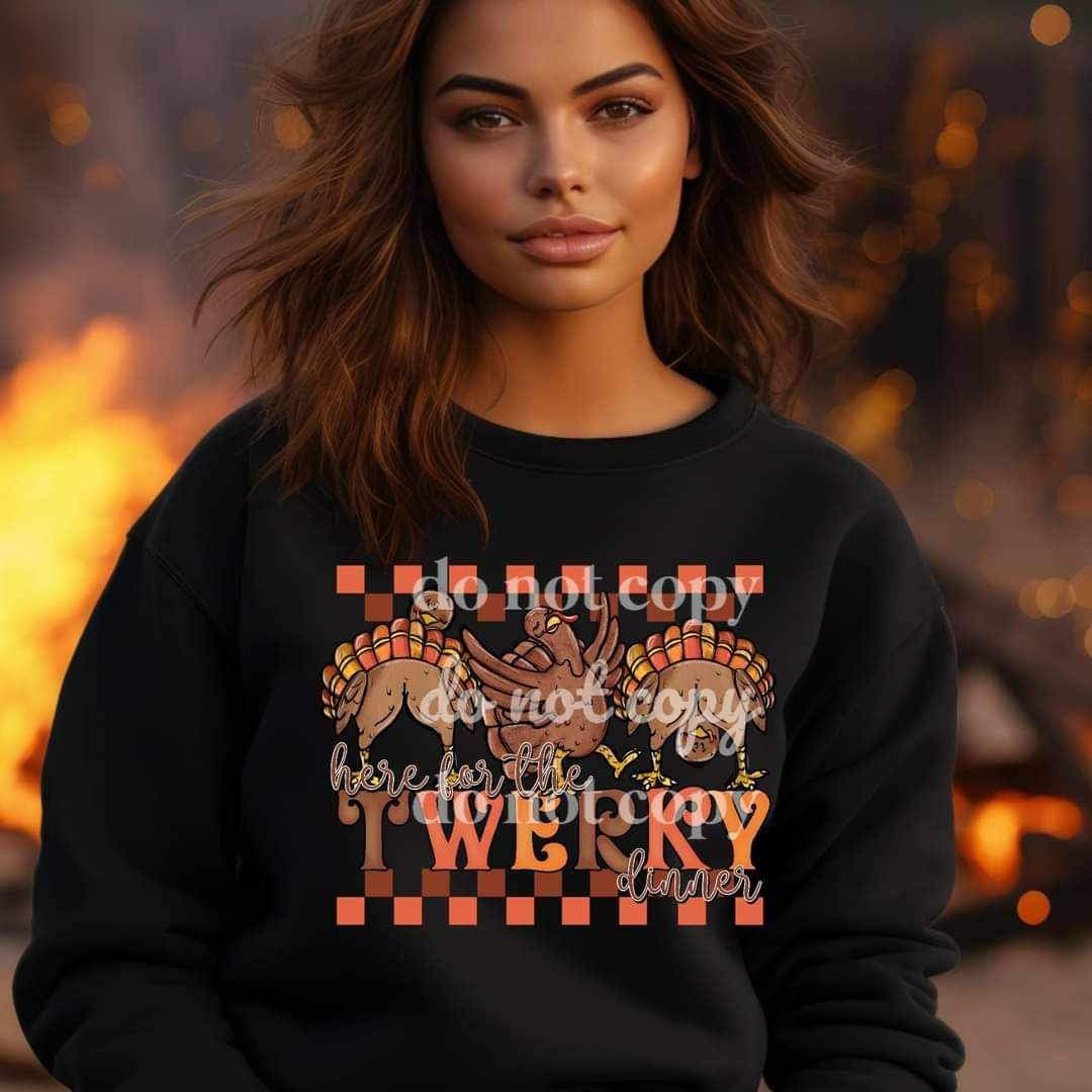 Here for the twerky dinner (twerking turkeys) 16202 DTF Transfer