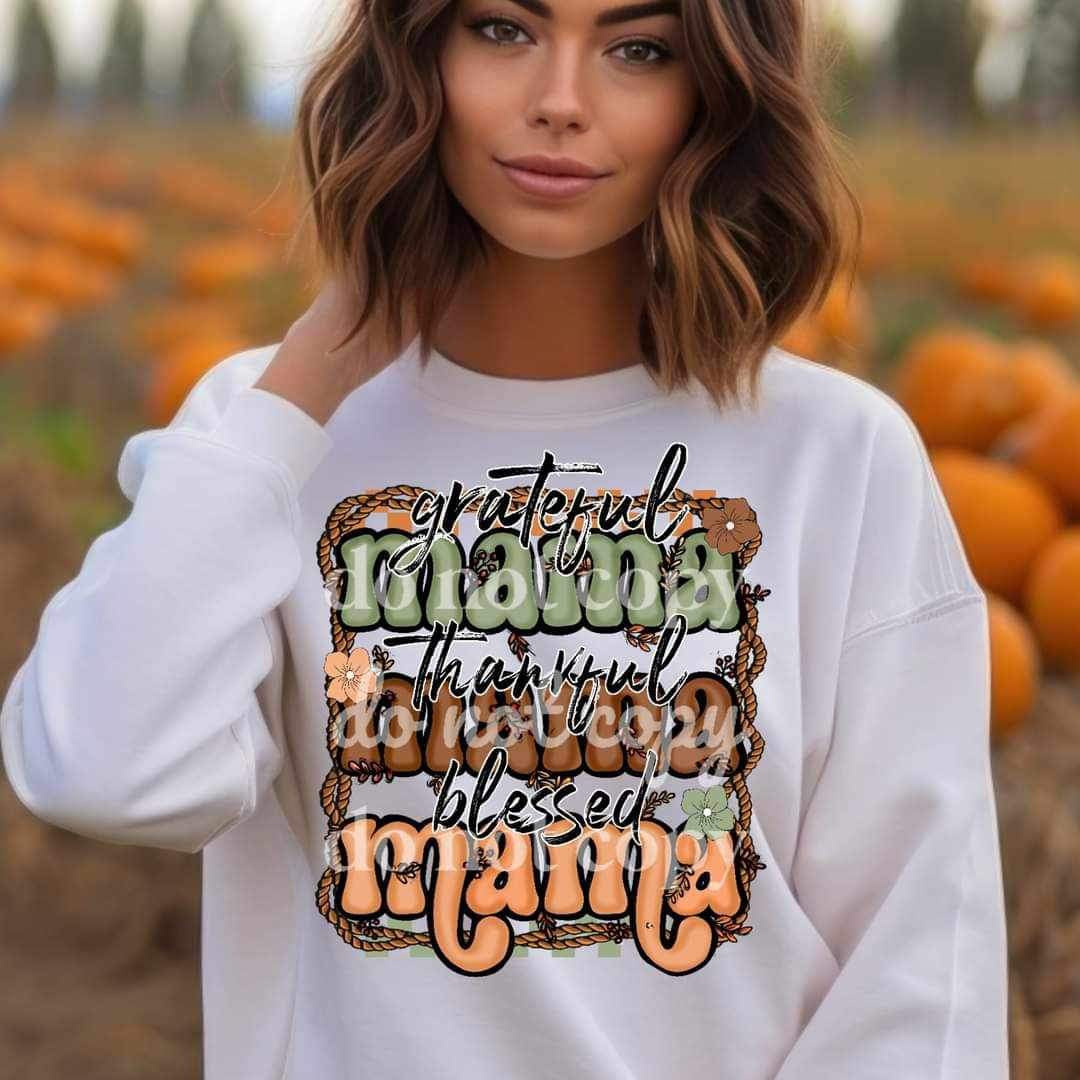 Grateful mama thankful mama blessed mama 16201 DTF Transfer