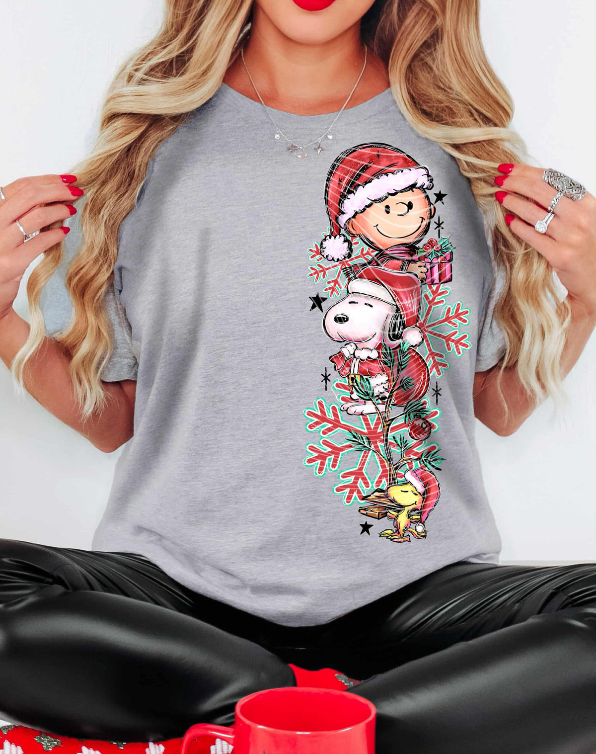 Christmas Peanut selfie SLEEVE (AG) DTF transfer