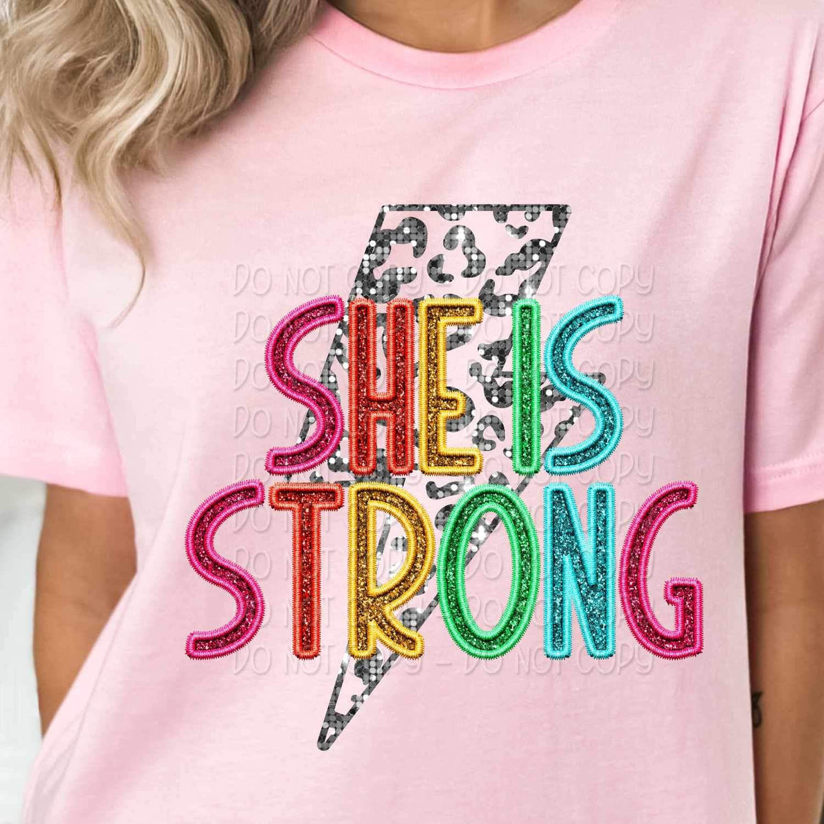 She is strong rainbow font 26073 DTF transfer