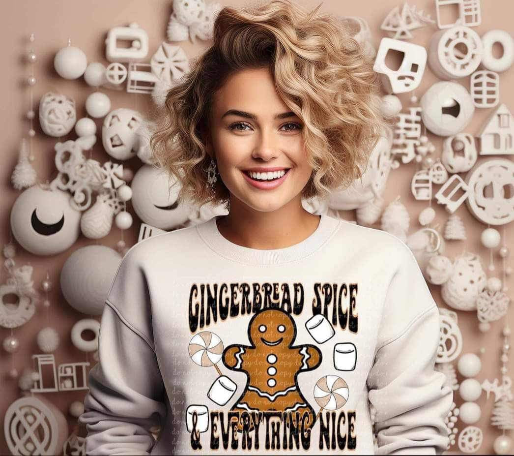 Gingerbread spice and everything nice with gingerbread man 16191 DTF Transfer