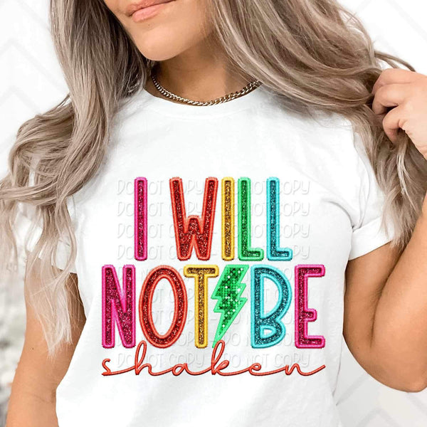 I will not be shaken rainbow font 26071 DTF transfer