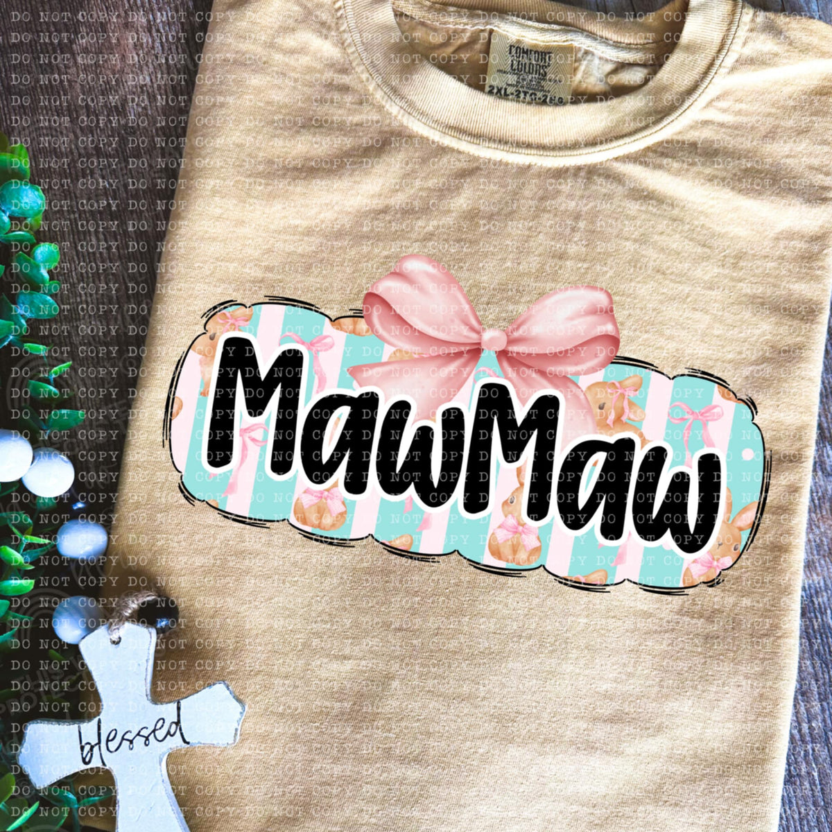 Mawmaw bunny background (ECHT) 85621 DTF transfer