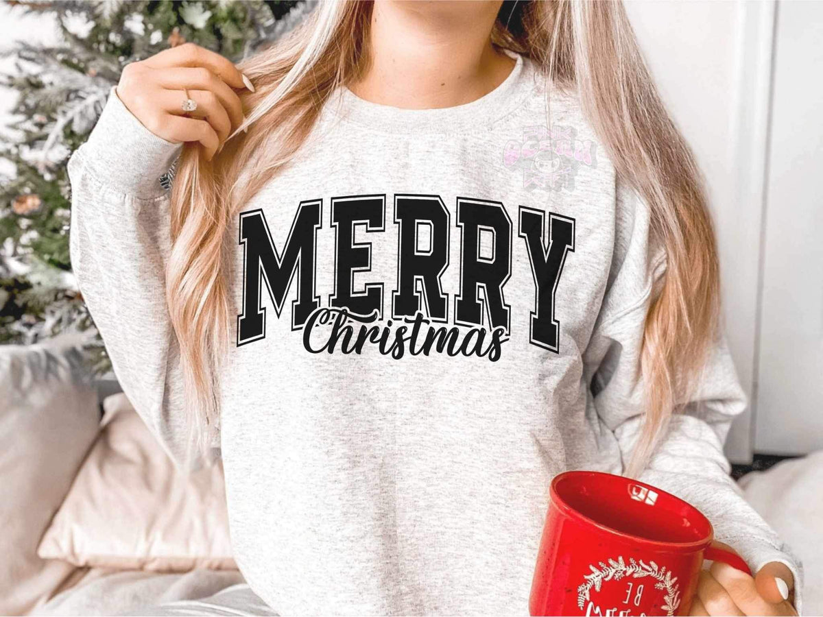 Merry Christmas black font 16164 DTF Transfer