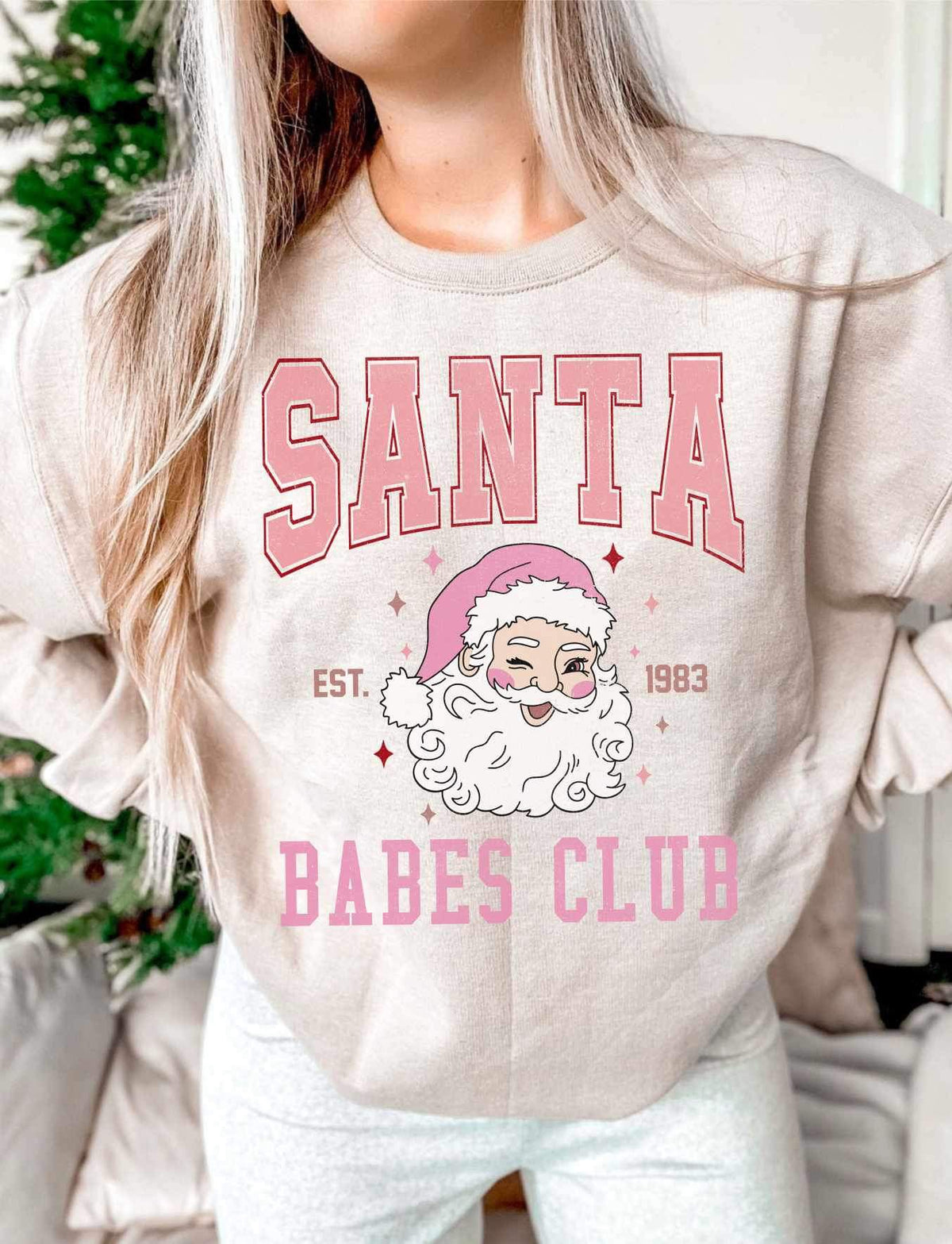 Santa babes club (pink font and pink santa) 16157 DTF Transfer