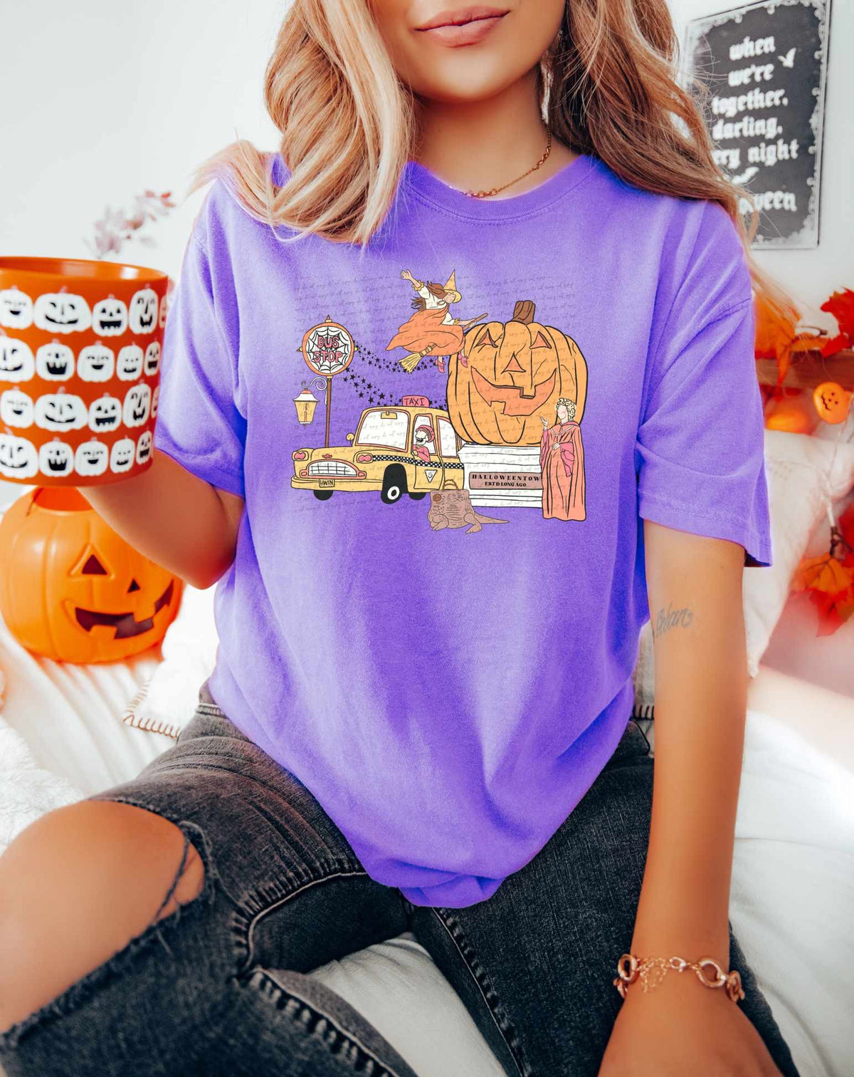 Taxi, pumpkin, witches 36159 DTF transfer