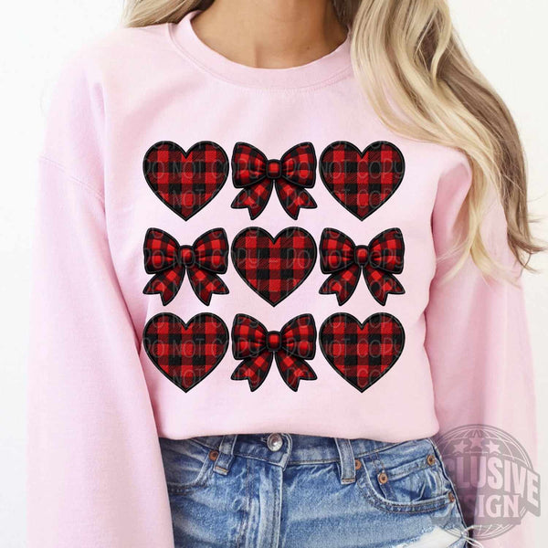 Plaid heart collage 70523 DTF transfer