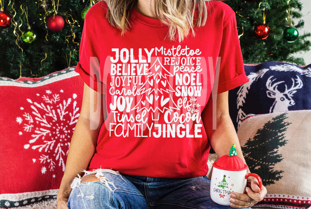 Jolly mistletoe subway WHITE DTF Transfer