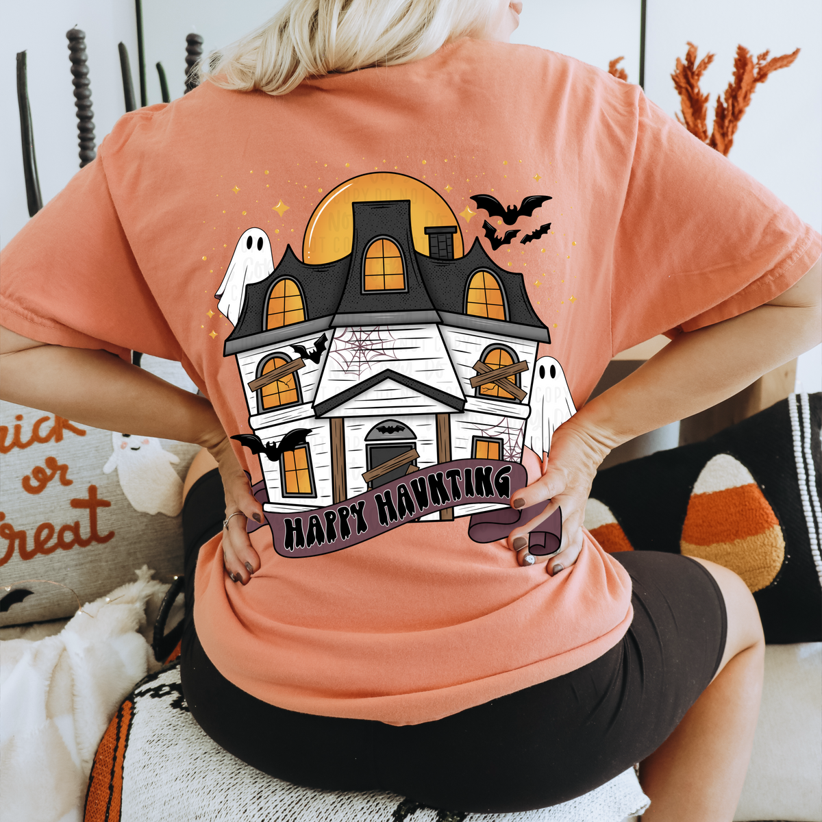 Halloween house (woodlief) DTF transfer