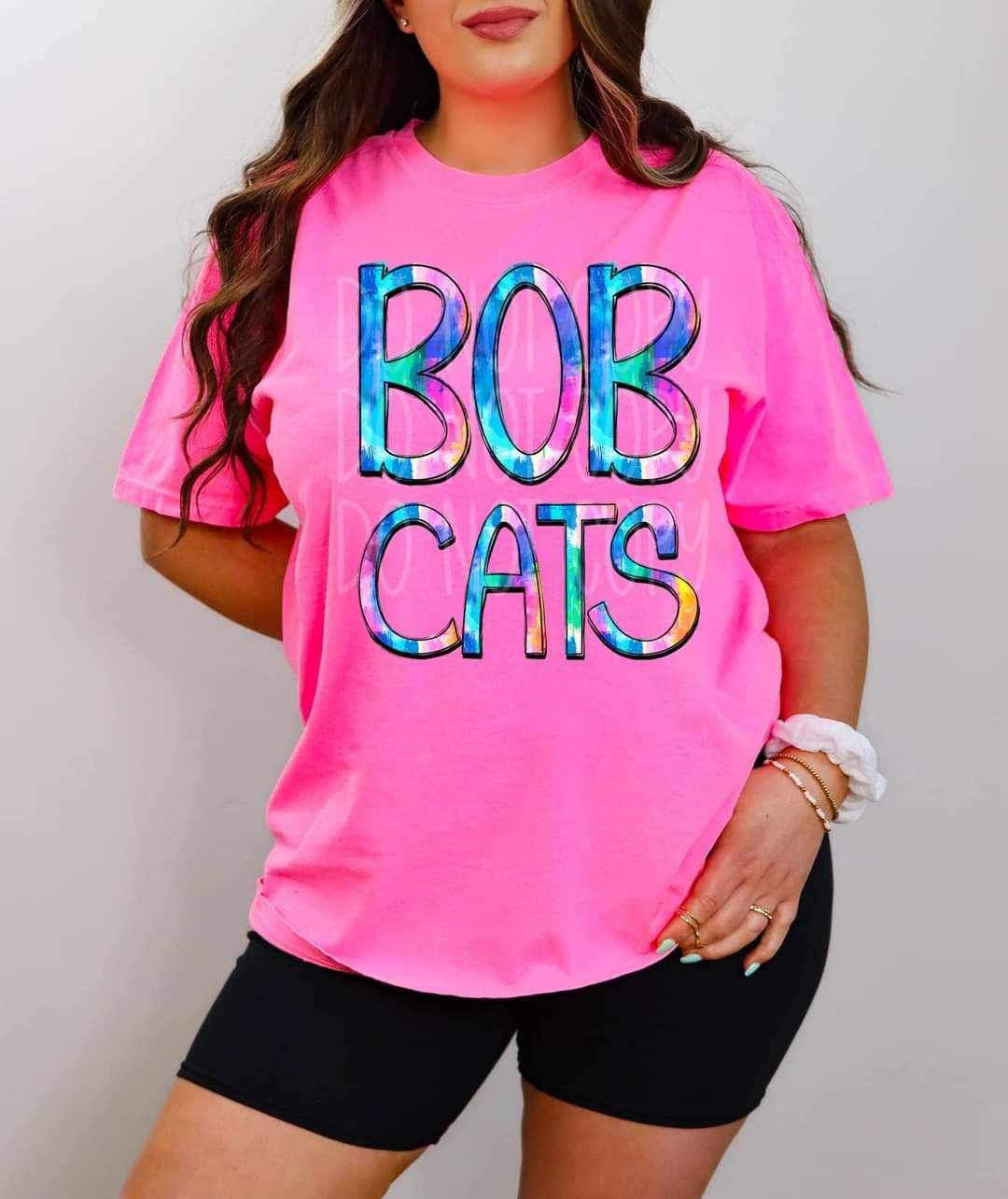 Bobcats tie dye font 26172 DTF transfer