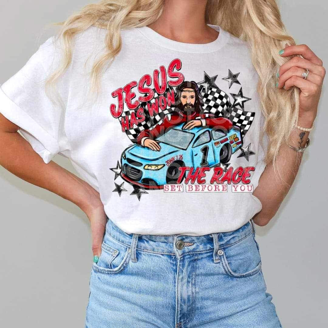 Jesus has won the race set before you 26149 DTF transfer