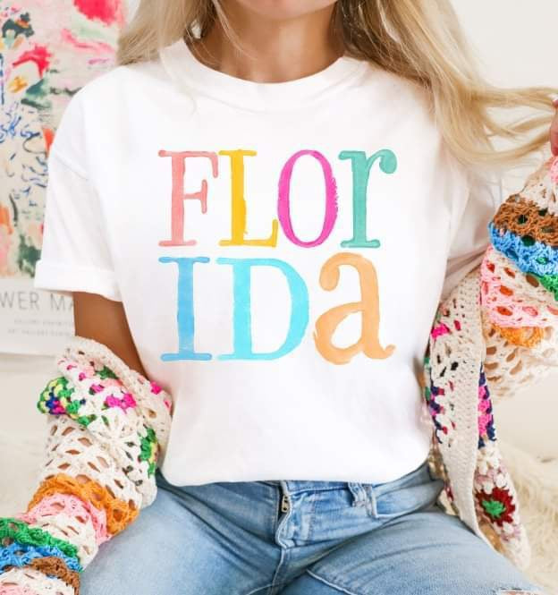 Florida multi color font 26143 DTF transfer