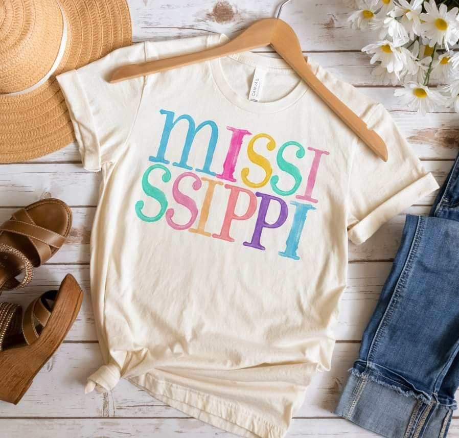 Mississippi multi color font 26141 DTF transfer
