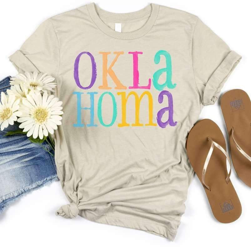 Oklahoma multi color font 26137 DTF transfer
