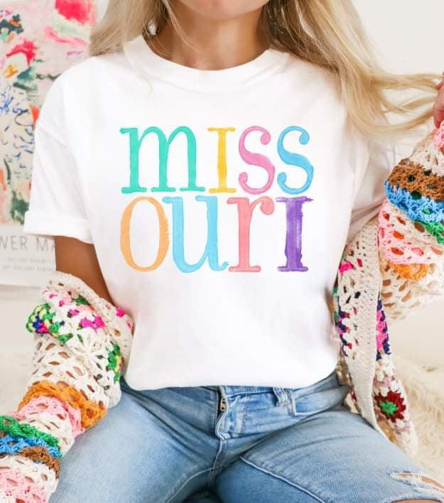 Missouri multi color font 26136 DTF transfer