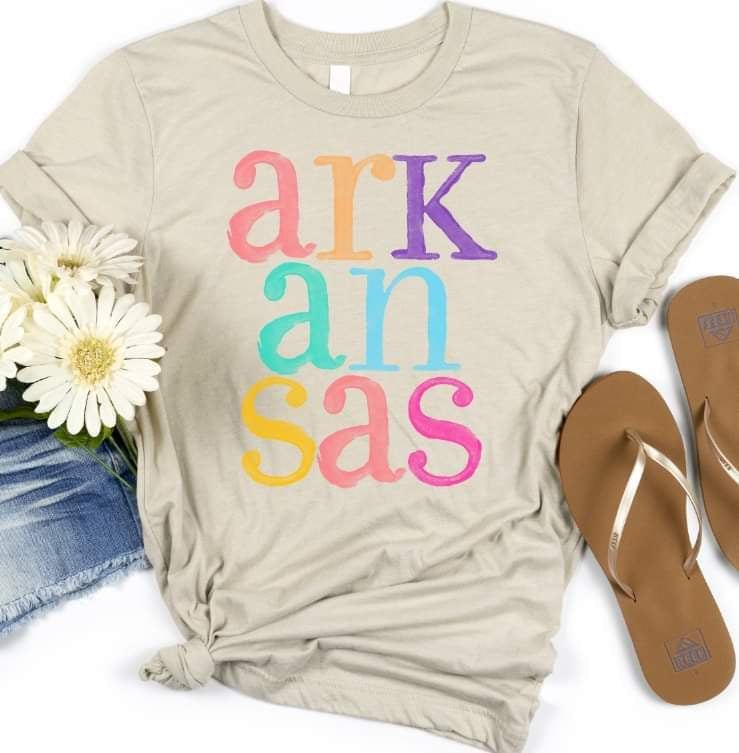 Arkansas multi color font 26135 DTF transfer