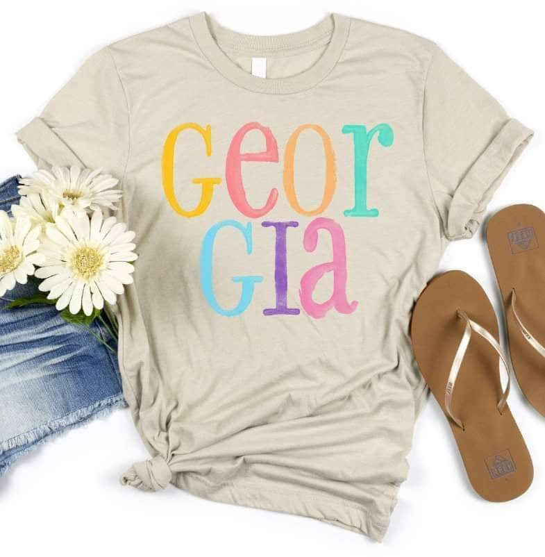 Georgia multi color font 26134 DTF transfer