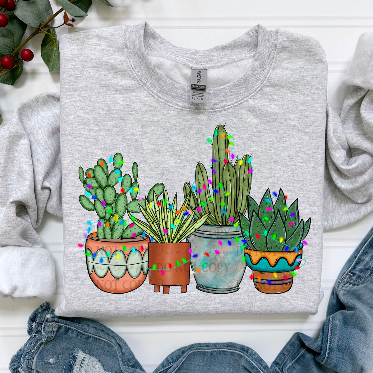 Christmas cactus plants ABD 45681 DTF transfer