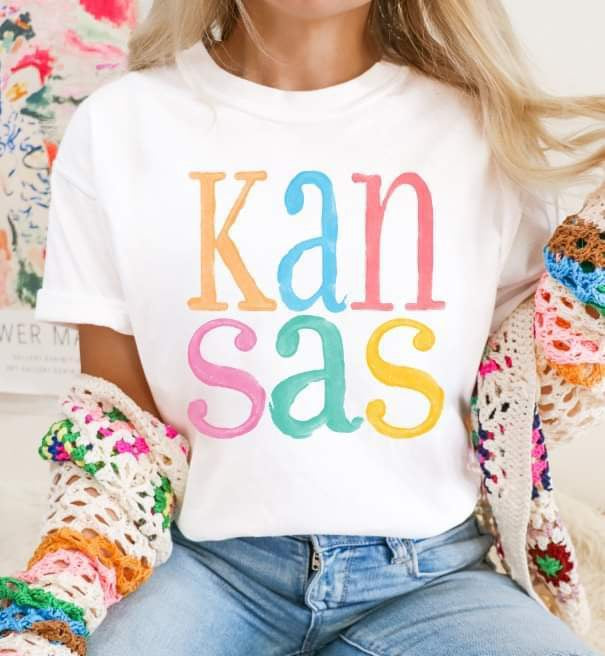 Kansas multi color font 26131 DTF transfer