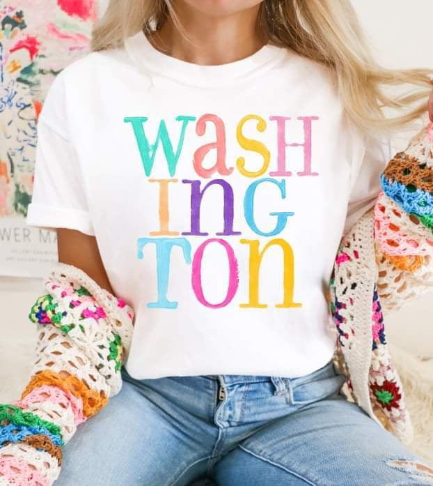 Washington multi color font 26127 DTF transfer