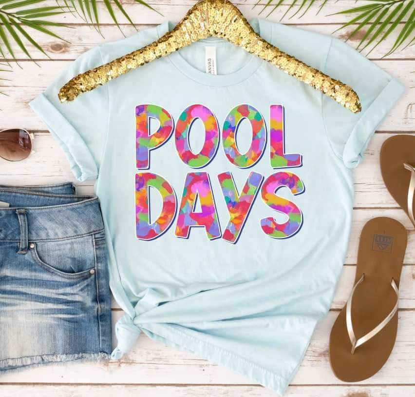 Pool days colorful 26155 DTF transfer